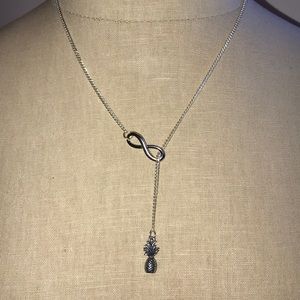Silver Pineapple Infinity Necklace